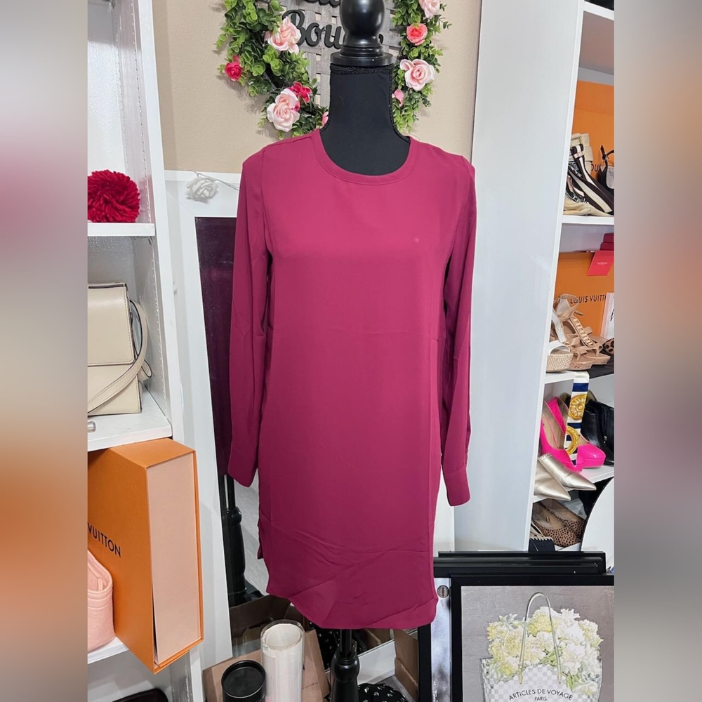 Burgundy long sleeve dress